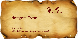 Herger Iván névjegykártya