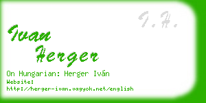 ivan herger business card